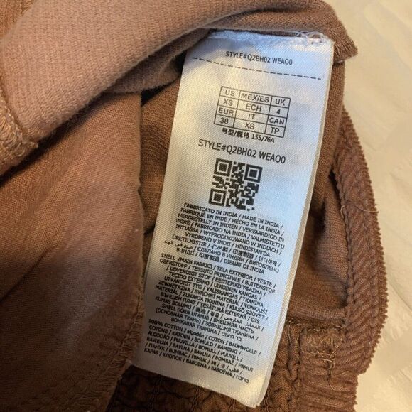 Guess Womens Solid Brown Corduroy Tank Corset Bustier Crop Top Xs - Picture 4 of 4